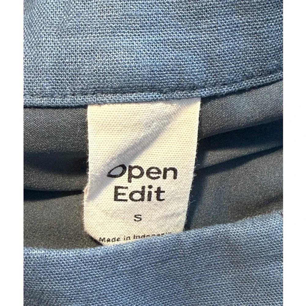 Open Edit Women's Wide Leg Pintuck Seam Trousers Gray‎ Blue Size Small NWOT